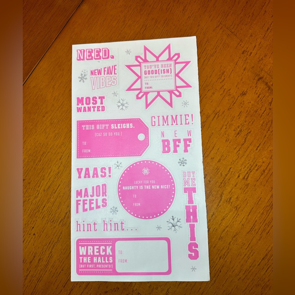 Victoria Secret PINK Stickers Gift Tags Christmas